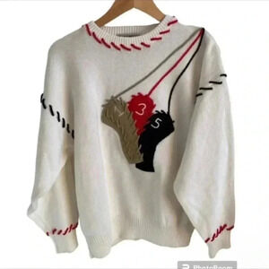 Quantum Sportswear Vintage 90s White Golf Sweater